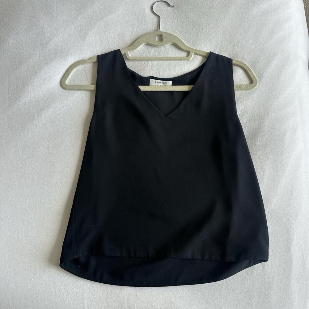 Babaton black V-Neck Tank Top by Aritzia